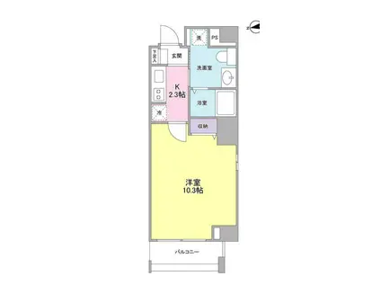 ブルック東上野(1K/3階)の間取り写真