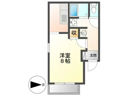 ルミエール大曽根(1K/1階)の間取り写真