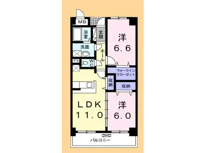 SUNNY SIDE 志木II(2LDK/2階)の間取り写真