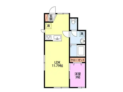 セレニテ中曽根I(1LDK/1階)の間取り写真