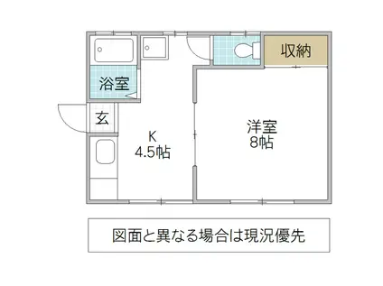 フォーライフヒロキ(1K/1階)の間取り写真