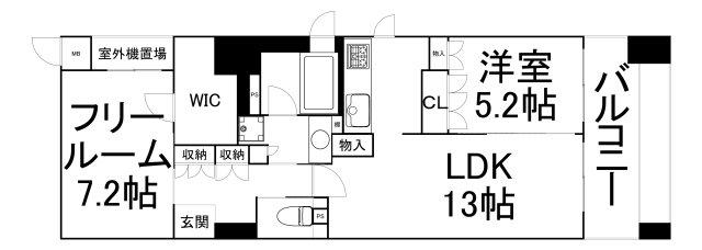 リーガル南船場Ⅱ(2LDK/3階)の間取り写真