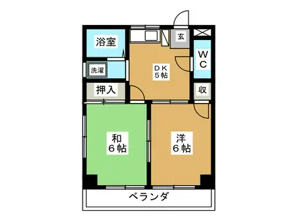 ハイムジョイフル(2DK/2階)の間取り写真