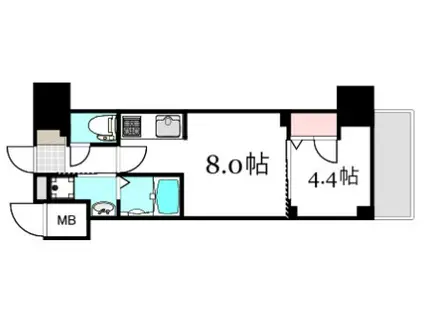 S-RESIDENCE鶴見町ALTANO(1LDK/6階)の間取り写真