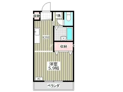 フロンティアIB棟(1K/1階)の間取り写真