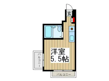 サン・マリン(ワンルーム/1階)の間取り写真