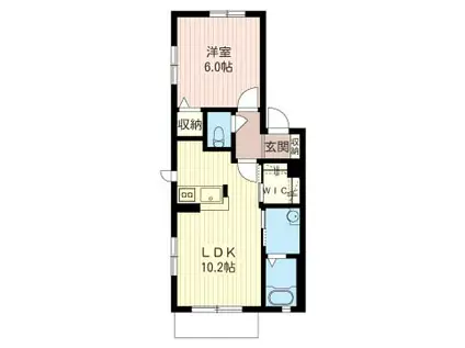 エーデルワイス(1LDK/1階)の間取り写真