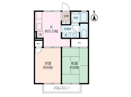 ボーセジュール戸塚Ⅱ(2K/1階)の間取り写真