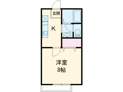 ベール・コリヌ(1K/2階)の間取り写真