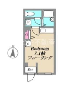カーサグラシア(ワンルーム/1階)の間取り写真