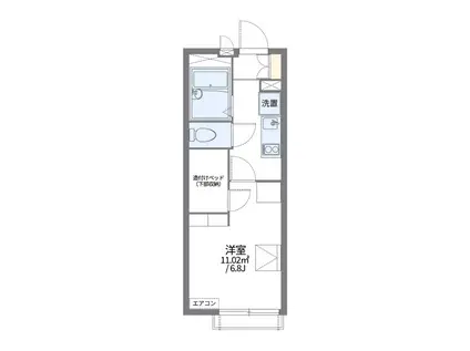 レオパレスサントリーニ(1K/1階)の間取り写真