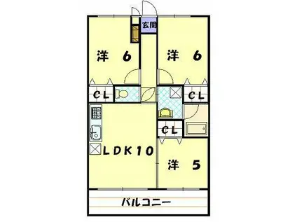 パークアベニュー平野(3LDK/1階)の間取り写真