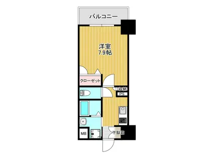 ふぁみゆ弁天町(1K/3階)の間取り写真