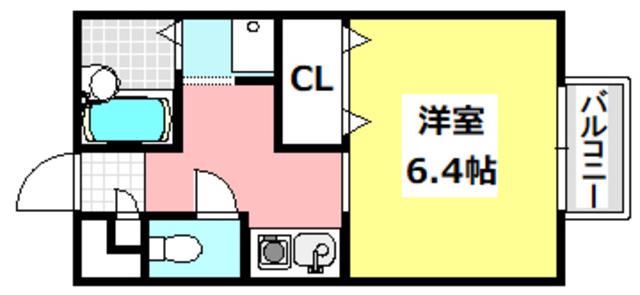 ハイム多摩II(1K/2階)の間取り写真
