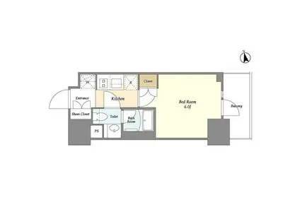 オーキッドレジデンス品川中延(1K/5階)の間取り写真