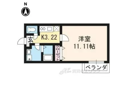 マーベラス椥辻(1K/4階)の間取り写真