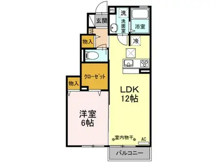 リラ・クレール(1LDK/1階)の間取り写真