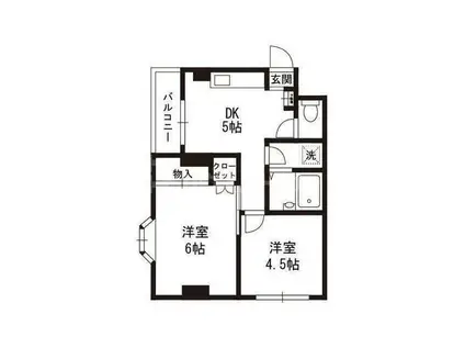 メゾン南小岩II(2DK/3階)の間取り写真