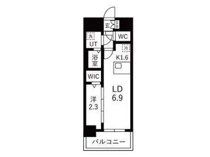 メイクスアート名古屋城西(1LDK/8階)の間取り写真