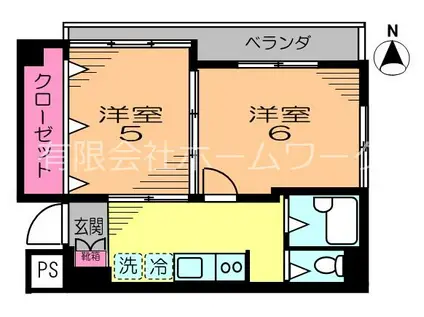 佳川マンション(2K/1階)の間取り写真