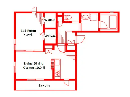 ベルクロシェット(1LDK/1階)の間取り写真