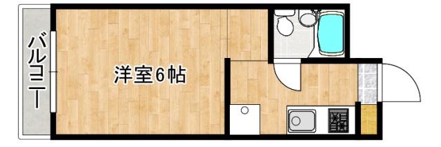 ラインハイム三篠(1K/3階)の間取り写真
