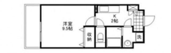アイステージ牛田南(1K/2階)の間取り写真