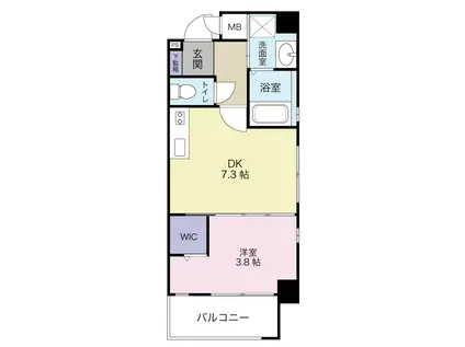 SUGAR PARK(1DK/6階)の間取り写真