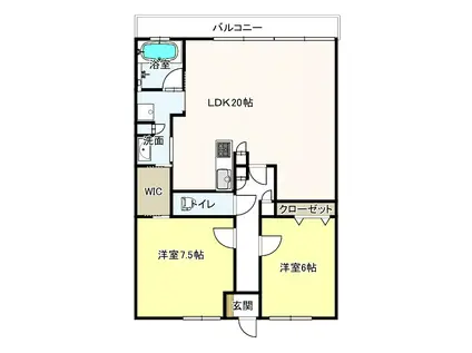 サーパス大分駅前セントマークス(2LDK/2階)の間取り写真