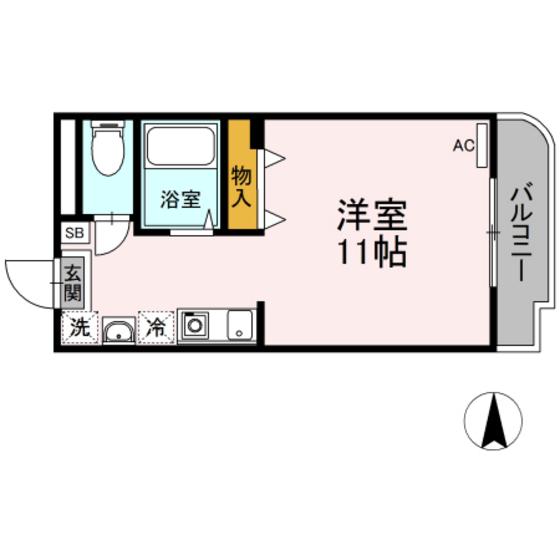 マンションフレンド(ワンルーム/2階)の間取り写真