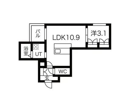 ヒュッゲ金山(1LDK/3階)の間取り写真
