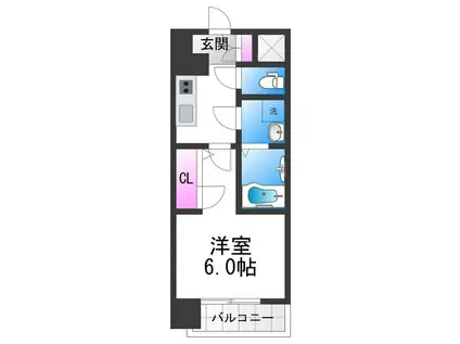 クレアグレイス岸里(1K/4階)の間取り写真