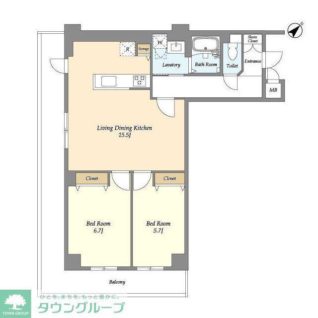 パークレジデンス市川(2LDK/6階)の間取り写真