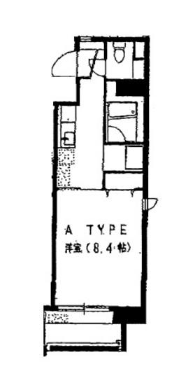 アミスタ―大供(1K/8階)の間取り写真