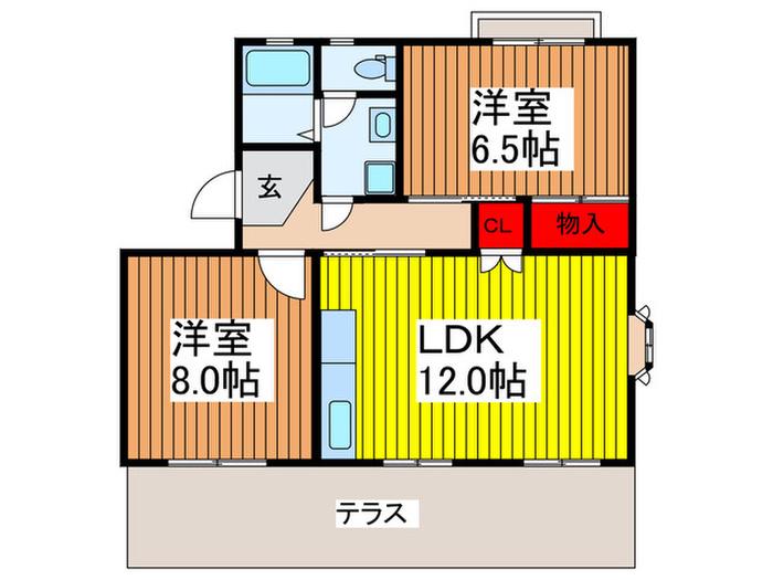 グリーンハイツ7(2LDK/1階)の間取り写真
