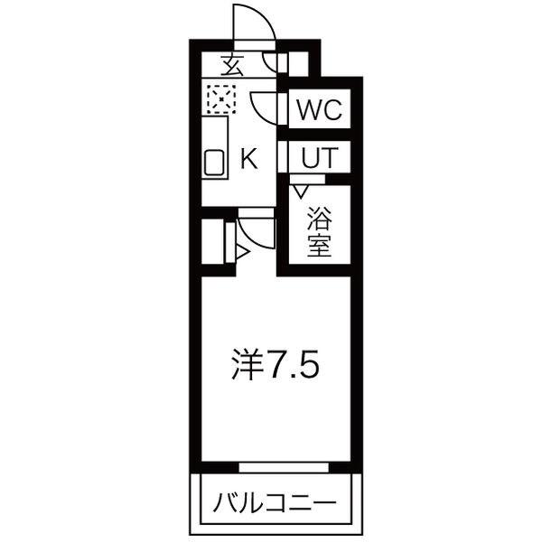 LIEBEN VILLA(1K/1階)の間取り写真