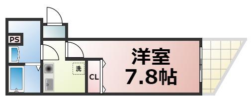 GRECALE 天王寺(1K/5階)の間取り写真