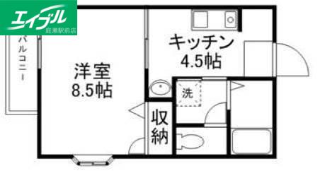 ティファナ(1DK/2階)の間取り写真