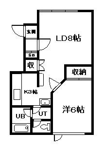 シティハウスNO.3(1LDK/2階)の間取り写真