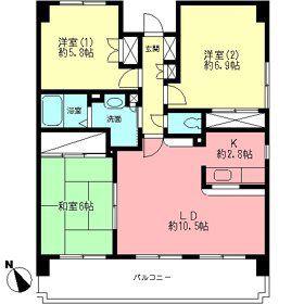 ドムス厚木南(3LDK/3階)の間取り写真