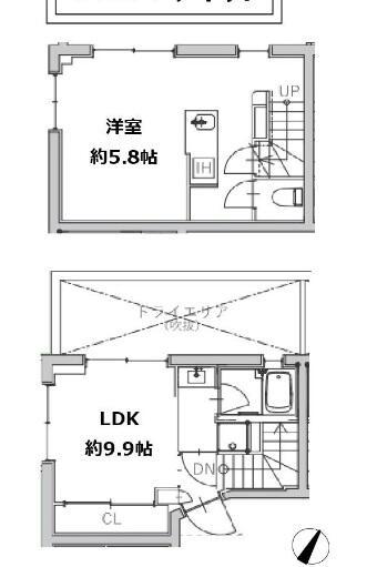 ミレドゥーエ下北沢I(1LDK/1階)の間取り写真