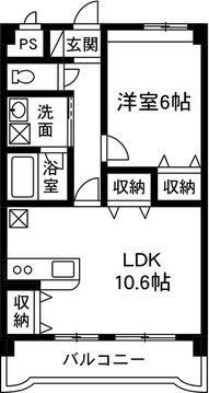 マンショングレイス(1LDK/5階)の間取り写真