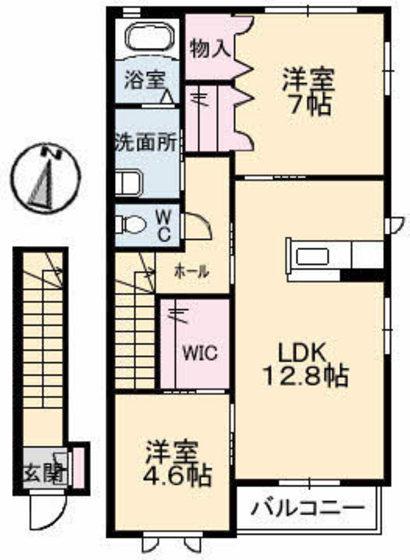 プロヌーブ・ナギサ(2LDK/2階)の間取り写真