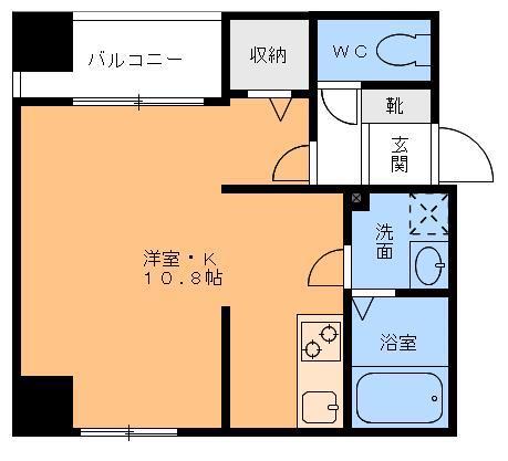 グレイスパル清水(ワンルーム/4階)の間取り写真