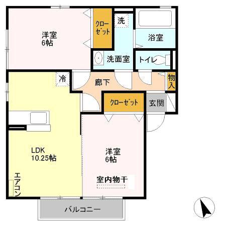 エトワール(2LDK/2階)の間取り写真