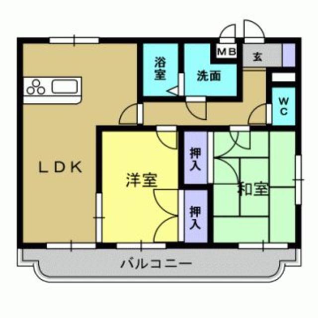 POLARIS(2LDK/2階)の間取り写真