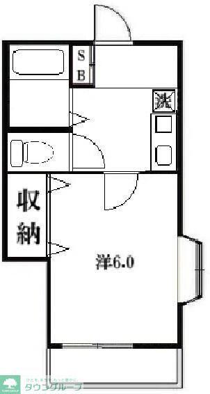 プレステージ北谷(1K/1階)の間取り写真