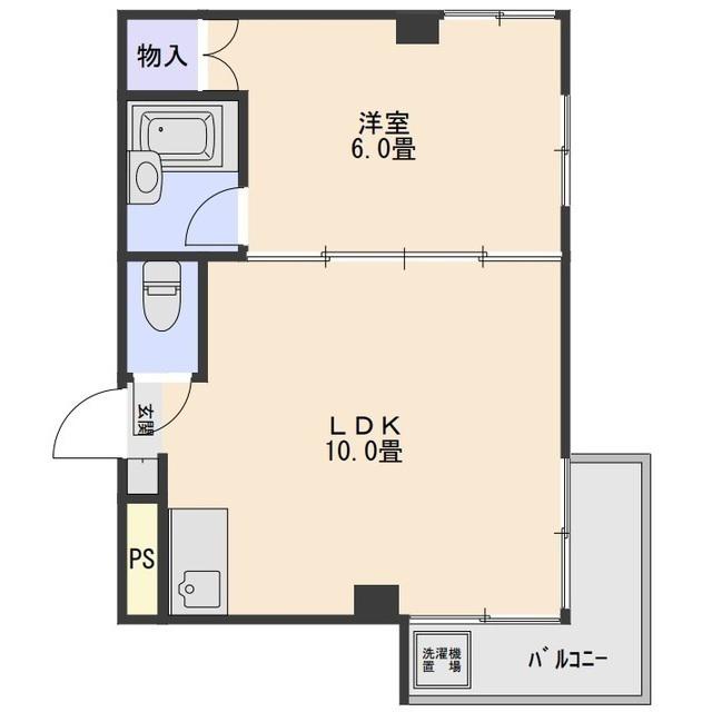 ベルコート岩神(1LDK/2階)の間取り写真