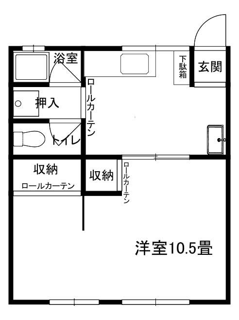 佐々本コーポI(1K/1階)の間取り写真