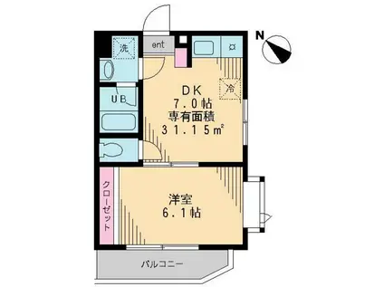 ルーチェ・ボナール(1DK/1階)の間取り写真